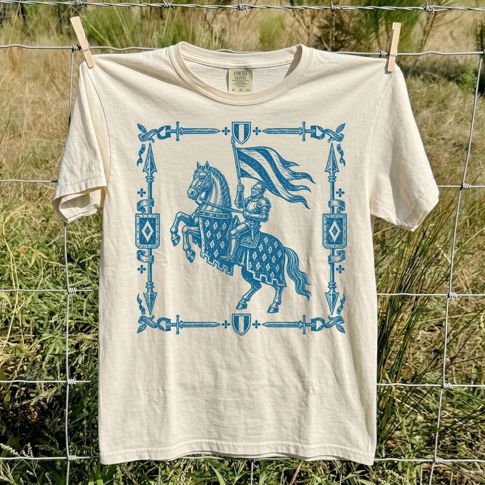 Medieval Knight Armored Horseman Renaissance Fair Fantasy History Gift T Shirt